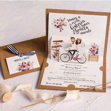 Invitatie de nunta bicicleta 39829