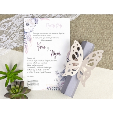 Invitatie de nunta fluture 39619 